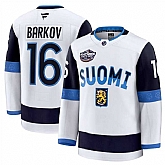 Men's Finland #16 Aleksander Barkov White 2025 4 Nations Face-Off Premium Stitched Jersey Dzhi,baseball caps,new era cap wholesale,wholesale hats